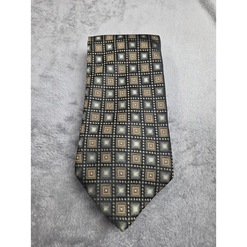 Roberto Villini 100% Silk Tie Geometric Pattern Illusion Blocks Cubes